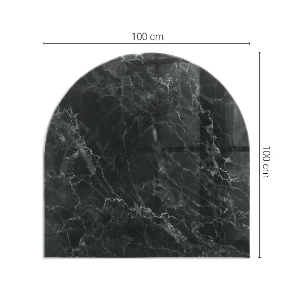 Semiovală sticlă sub șemineu Model elegant de marmură