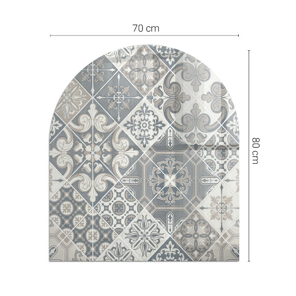 Semiovală placă de sticlă pentru șemineu Model decorativ de mozaic