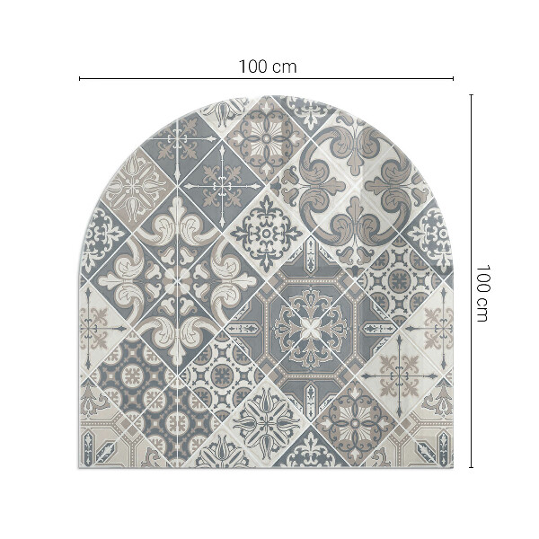 Semiovală placă de sticlă pentru șemineu Model decorativ de mozaic