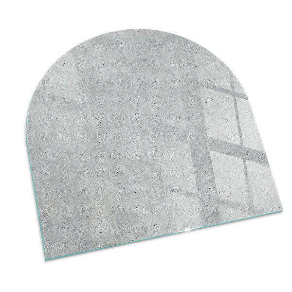 Semiovală sticlă securizată de protecție sub sobă Textură de beton brut
