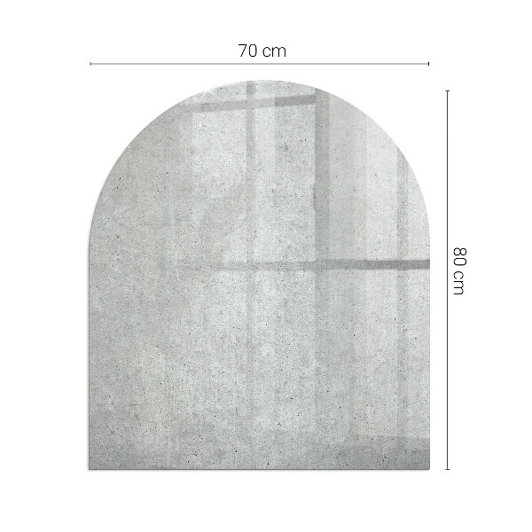 Semiovală sticlă securizată de protecție sub sobă Textură de beton brut