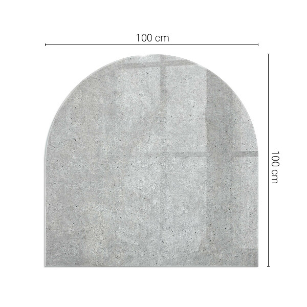 Semiovală sticlă securizată de protecție sub sobă Textură de beton brut
