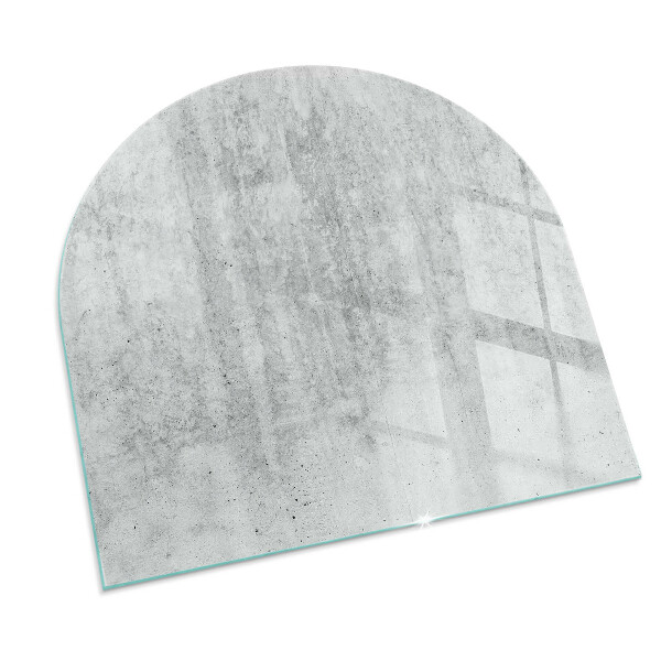 Semiovală sticlă sub șemineu Textură de beton brut