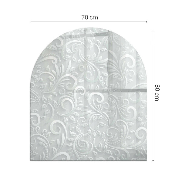 Semiovală sticlă securizată de protecție sub sobă Model elegant de plante