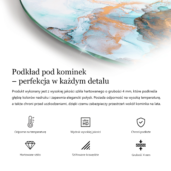 Semiovală placă de sticlă pentru șemineu Model de textură abstractă