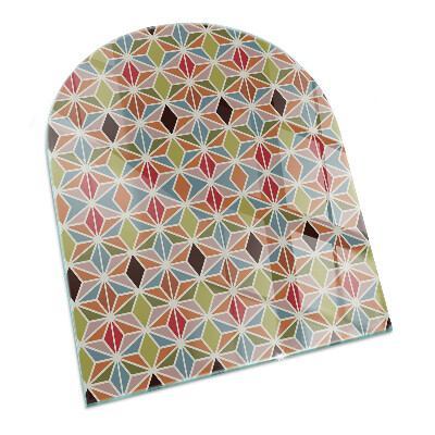 Semiovală sticlă securizată de protecție sub sobă Modele poligonale într-o grilă