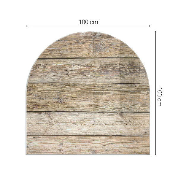 Semiovală placă de sticlă pentru șemineu Plăci din lemn natural