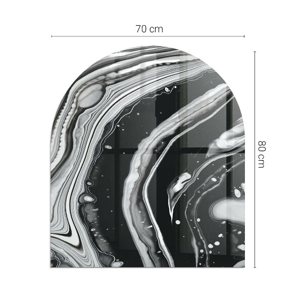 Semiovală sticlă sub șemineu Valuri și linii abstracte