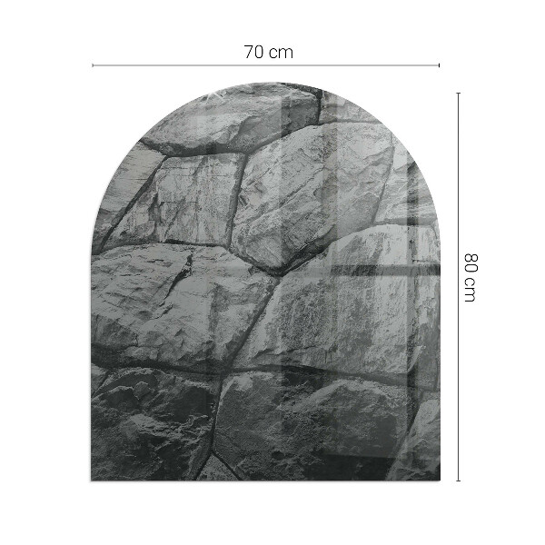 Semiovală sticlă securizată de protecție sub sobă Model de piatră naturală