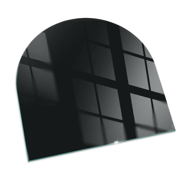Semiovală sticlă sub șemineu Culoare Negru