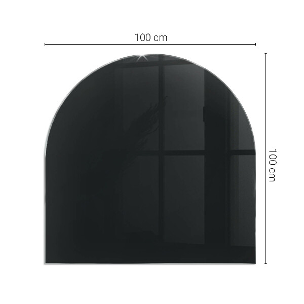 Semiovală sticlă sub șemineu Culoare Negru