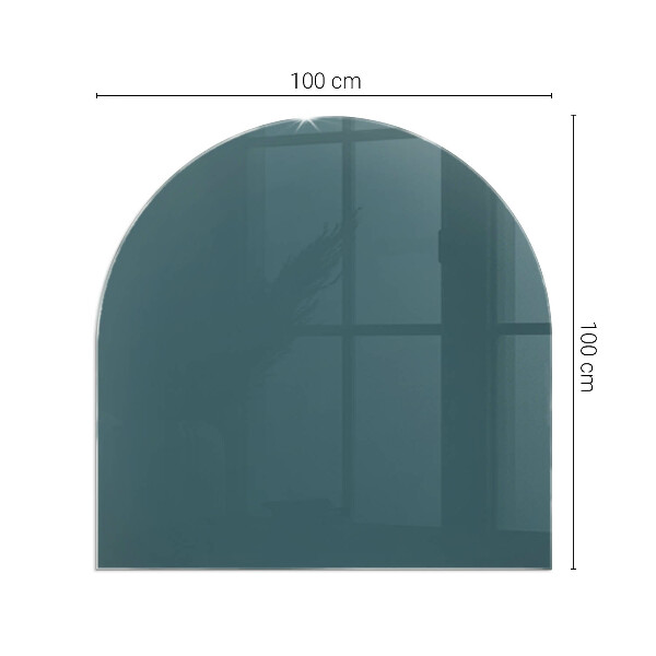 Semiovală placă de sticlă pentru șemineu Culoarea mării
