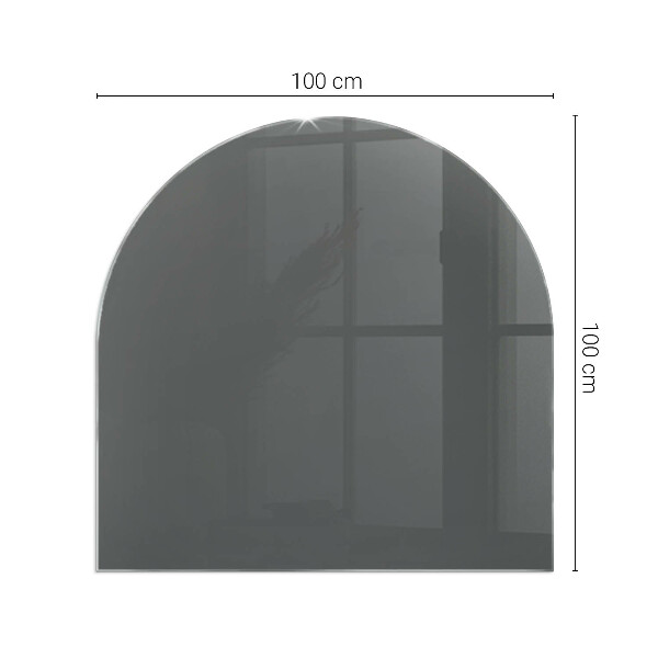 Semiovală sticlă securizată de protecție sub sobă Culoare Gri-maro