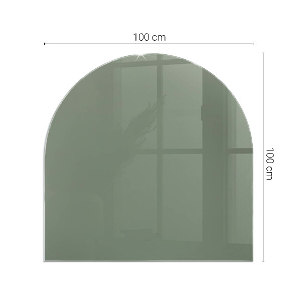 Semiovală sticlă securizată de protecție sub sobă Culoare măslinie