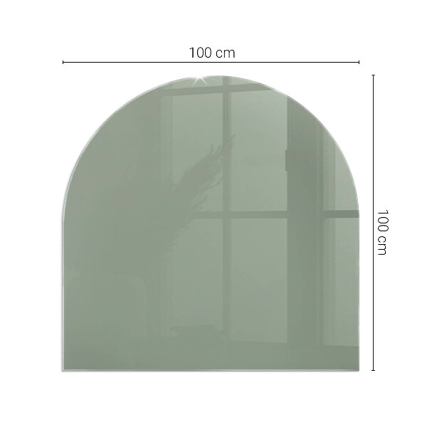 Semiovală sticlă securizată de protecție sub sobă Culoare gri-verde