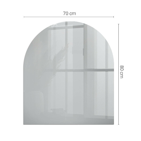Semiovală placă de sticlă pentru șemineu Culoare Gri deschis