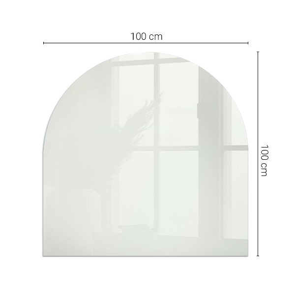 Semiovală placă de sticlă pentru șemineu Culoare fildeș