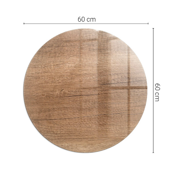 Rotundă placă de sticlă pentru șemineu Model natural din lemn