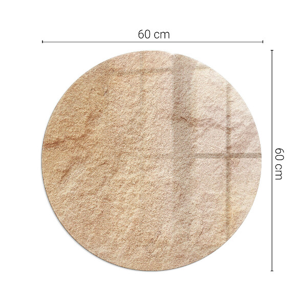 Rotundă placă de sticlă pentru șemineu Textură de piatră naturală