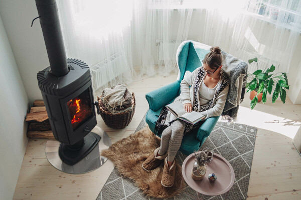 Rotundă sticlă securizată de protecție sub sobă Model natural de marmură