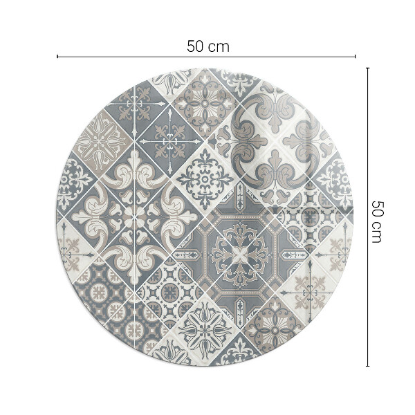 Rotundă placă de sticlă pentru șemineu Model decorativ de mozaic