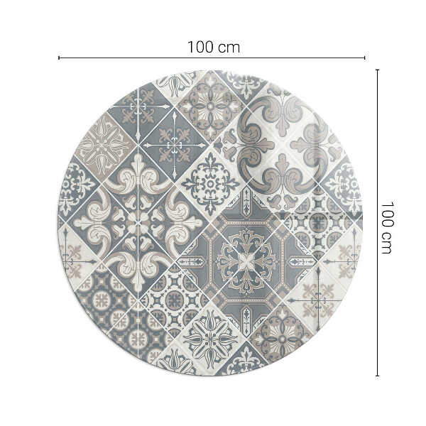 Rotundă placă de sticlă pentru șemineu Model decorativ de mozaic