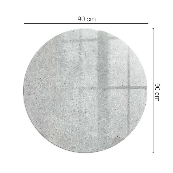 Rotundă sticlă securizată de protecție sub sobă Textură de beton brut