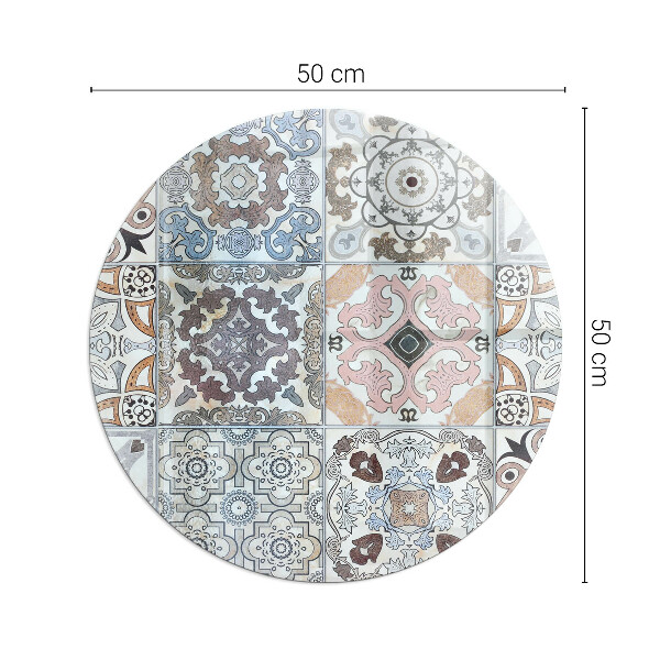 Rotundă placă de sticlă pentru șemineu Modele de mozaic în plăci