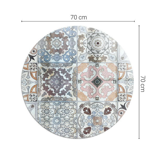 Rotundă placă de sticlă pentru șemineu Modele de mozaic în plăci