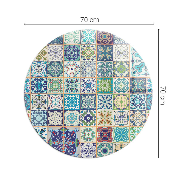 Rotundă sticlă sub șemineu Modele de mozaic pe plăci