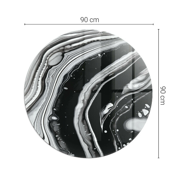 Rotundă sticlă sub șemineu Valuri și linii abstracte