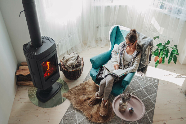 Rotundă sticlă securizată de protecție sub sobă Frunze tropicale în fundal