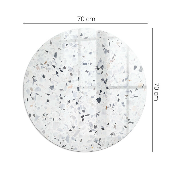 Rotundă sticlă sub șemineu Model de piatră cu particule