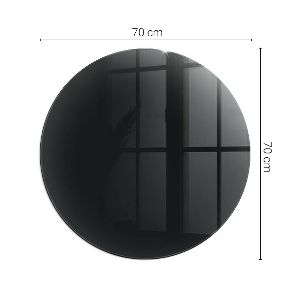 Rotundă sticlă sub șemineu Culoare Negru