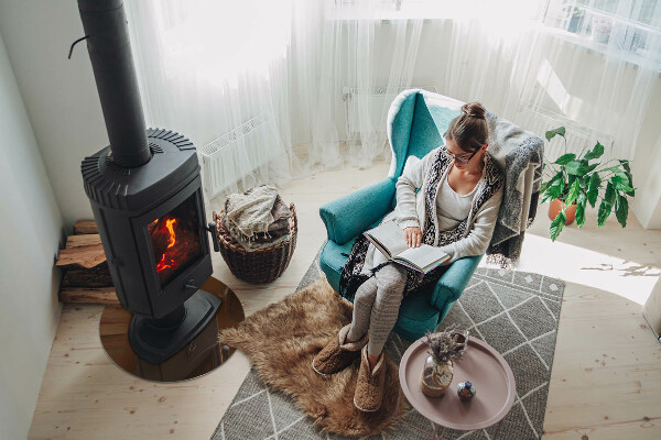 Rotundă sticlă sub șemineu Culoare Maro