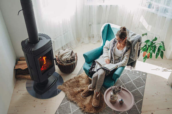 Rotundă placă de sticlă pentru șemineu Culoare Albastru închis