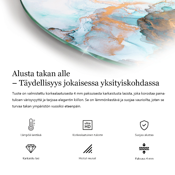 Rotundă sticlă securizată de protecție sub sobă Culoare Maro