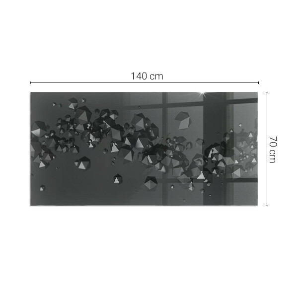 Dreptunghiulară sticlă securizată protecție sub sobă Nor abstract de solide