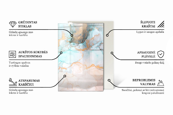 Dreptunghiulară sticlă securizată protecție sub sobă Nor abstract de solide