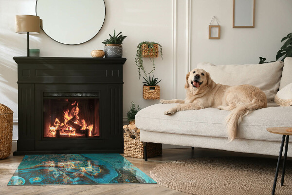 Dreptunghiulară protecție sub sobă Model organic abstract