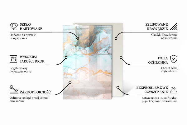 Dreptunghiulară protecție sub sobă Model organic abstract