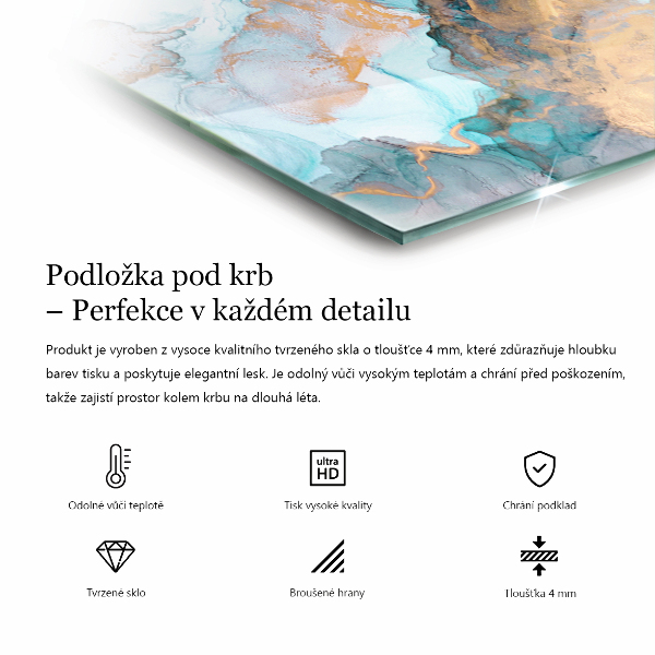 Dreptunghiulară protecție sub sobă Model organic abstract