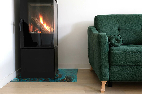 Dreptunghiulară protecție sub sobă Model organic abstract