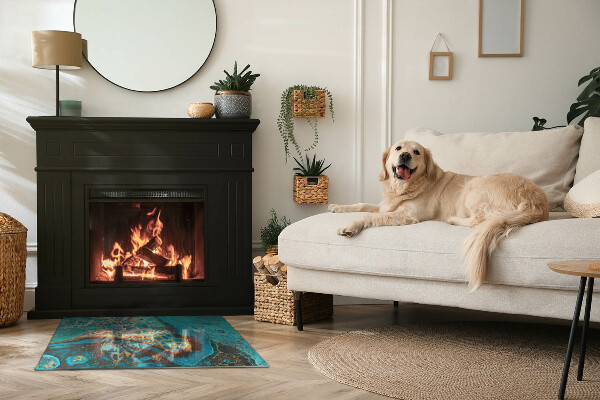 Dreptunghiulară protecție sub sobă Model organic abstract