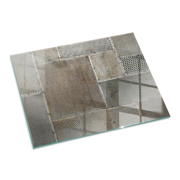 Dreptunghiulară sticlă securizată protecție sub sobă Model de tablă perforată