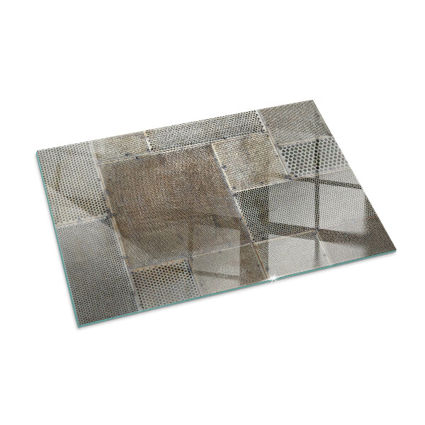 Dreptunghiulară sticlă securizată protecție sub sobă Model de tablă perforată