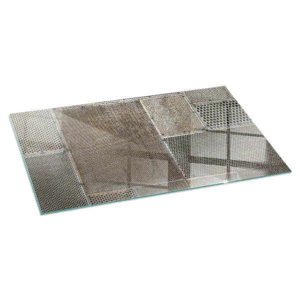 Dreptunghiulară sticlă securizată protecție sub sobă Model de tablă perforată