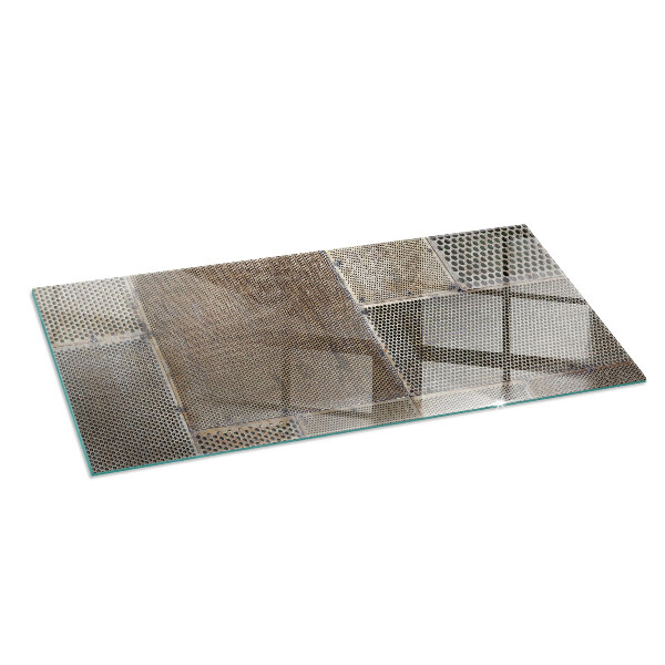 Dreptunghiulară sticlă securizată protecție sub sobă Model de tablă perforată