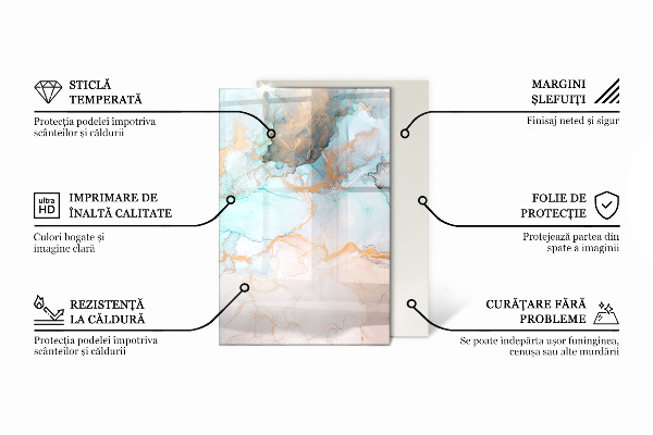 Dreptunghiulară sticlă securizată protecție sub sobă Placă de lemn în machetă