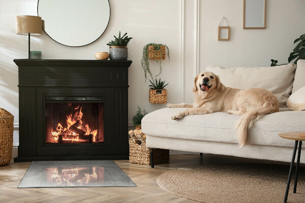 Dreptunghiulară sticlă sub șemineu Textură de beton brut